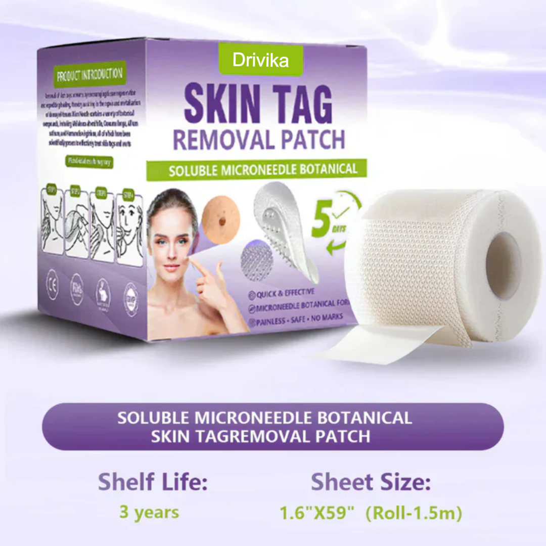 Drivika® Soluble Microneedle Botanical Skin Tag Removal Patch