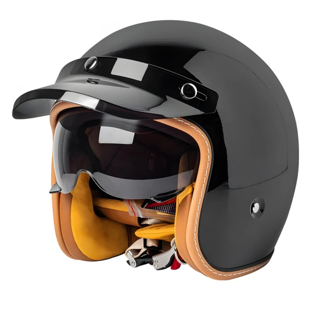Speed 66 Orange - Vintage Open Face Helmet - DOT & ECE Approved