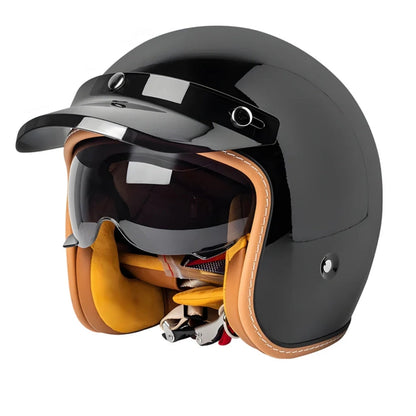Speed 66 Orange - Vintage Open Face Helmet - DOT & ECE Approved