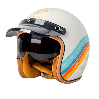 Speed 66 Orange - Vintage Open Face Helmet - DOT & ECE Approved