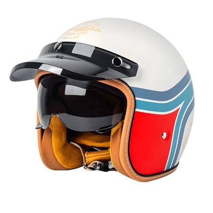 Speed 66 Orange - Vintage Open Face Helmet - DOT & ECE Approved