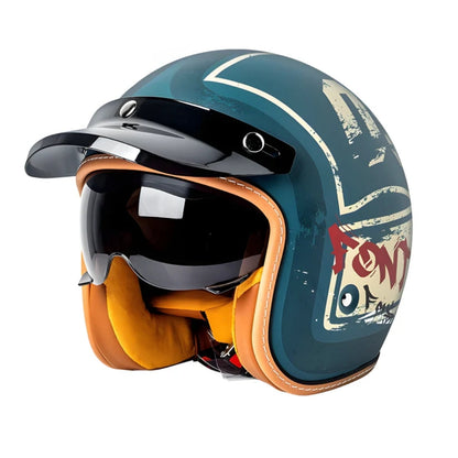 Speed 66 Orange - Vintage Open Face Helmet - DOT & ECE Approved