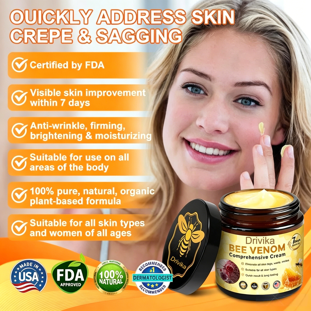 Made and Shipped from USA 💖💖Drivika® Bee Venom Comprehensive Cream LAST DAY 80% OFF(Sagging Skin, Fine Lines, Loss of Firmness, Flat Bust, Drooping Hips, and More)
