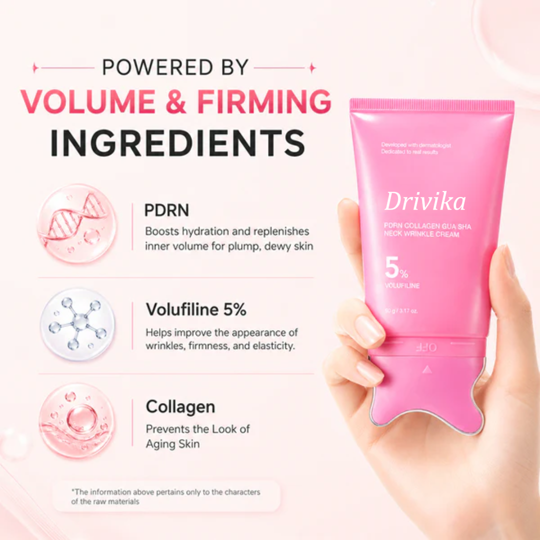 🔥LAST DAY 50% OFF - Drivika™ PDRN Collagen Gua Sha Neck Cream