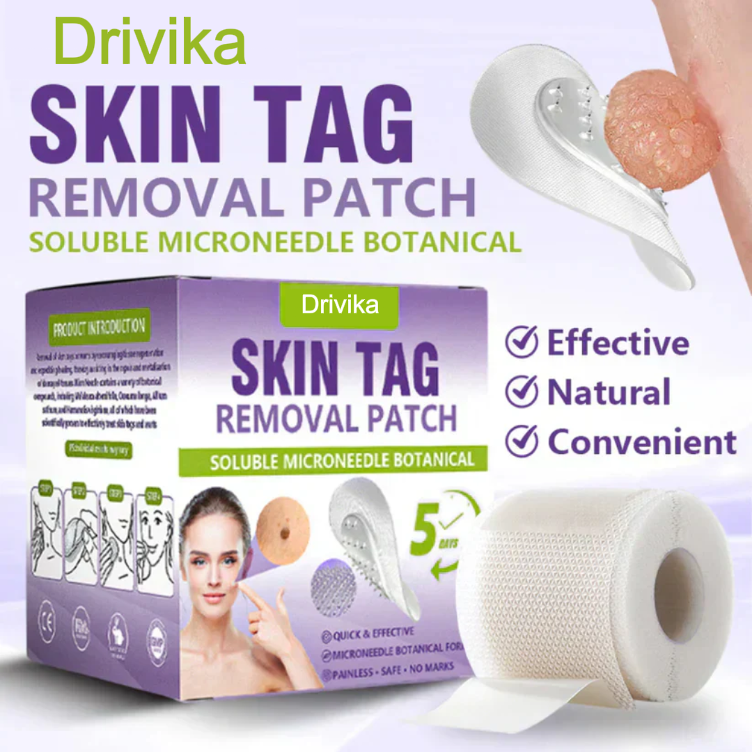 Drivika® Soluble Microneedle Botanical Skin Tag Removal Patch