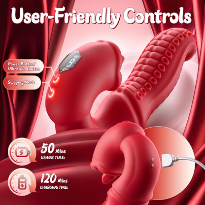 Soft-Touch Wellness Massager with LCD Display & 9 Motion Modes