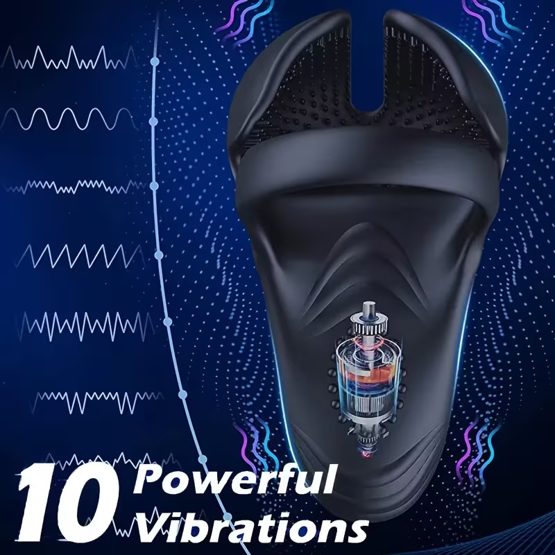 1pc Men'S Vibrating Ring, Adjustable Silicone Ring Vibrator with 10 Strong Vibration Modes, Used for And Male, Vibrating Ring Adult And Gaming Adult Toys