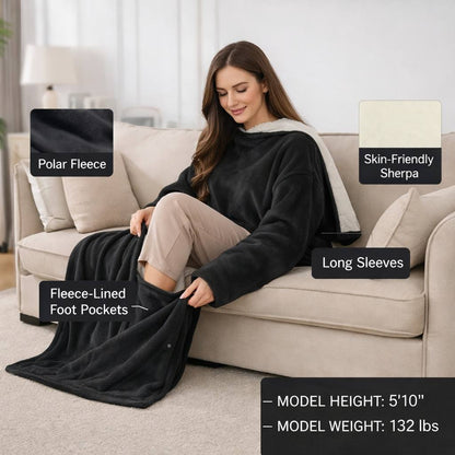 Wearable Heated Blanket Cape, Electric Heated Blanket Wrap for Cold Weather, Adjustable Warmth, Perfect for Home, Office & Winter