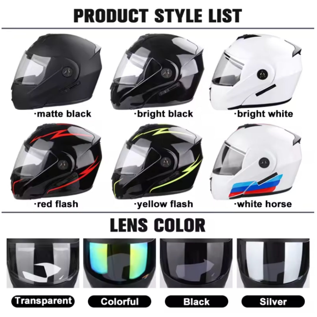 Motorcycle DOT Helmet Double Lens Cross Section Helmet