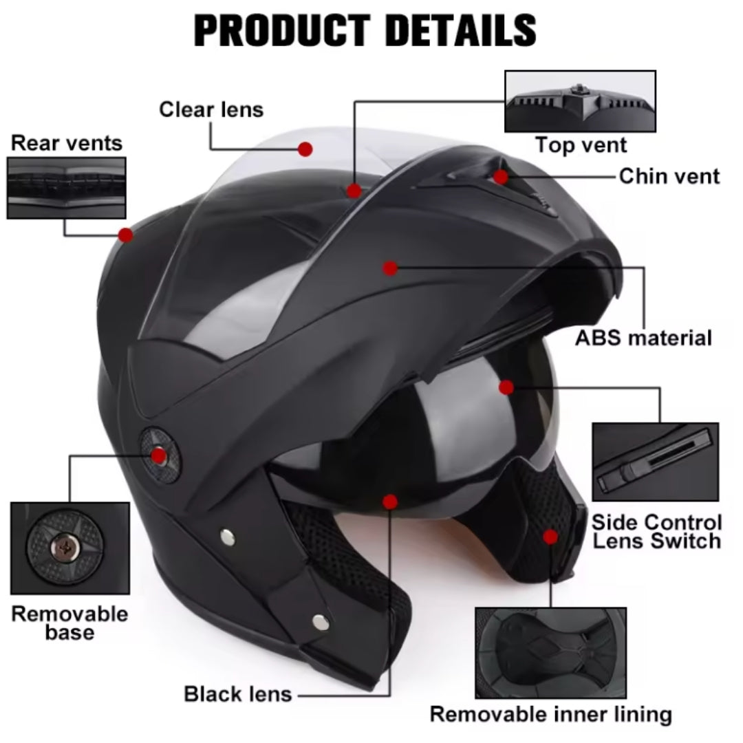 Motorcycle DOT Helmet Double Lens Cross Section Helmet