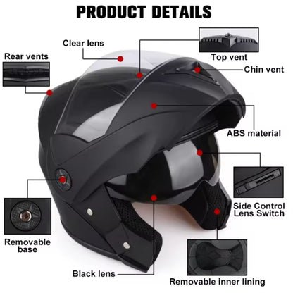 Motorcycle DOT Helmet Double Lens Cross Section Helmet