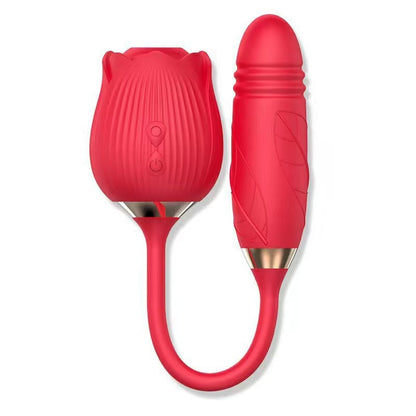 2-in-1 Rose Design Personal Massager – Features Dual-Ended Function and 10 Gentle Wave Modes