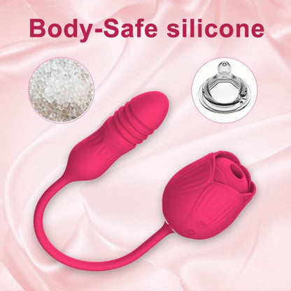 2-in-1 Rose Design Personal Massager – Features Dual-Ended Function and 10 Gentle Wave Modes