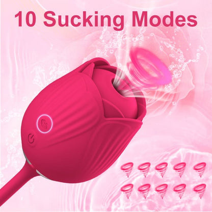 2-in-1 Rose Design Personal Massager – Features Dual-Ended Function and 10 Gentle Wave Modes