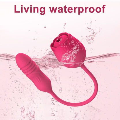 2-in-1 Rose Design Personal Massager – Features Dual-Ended Function and 10 Gentle Wave Modes