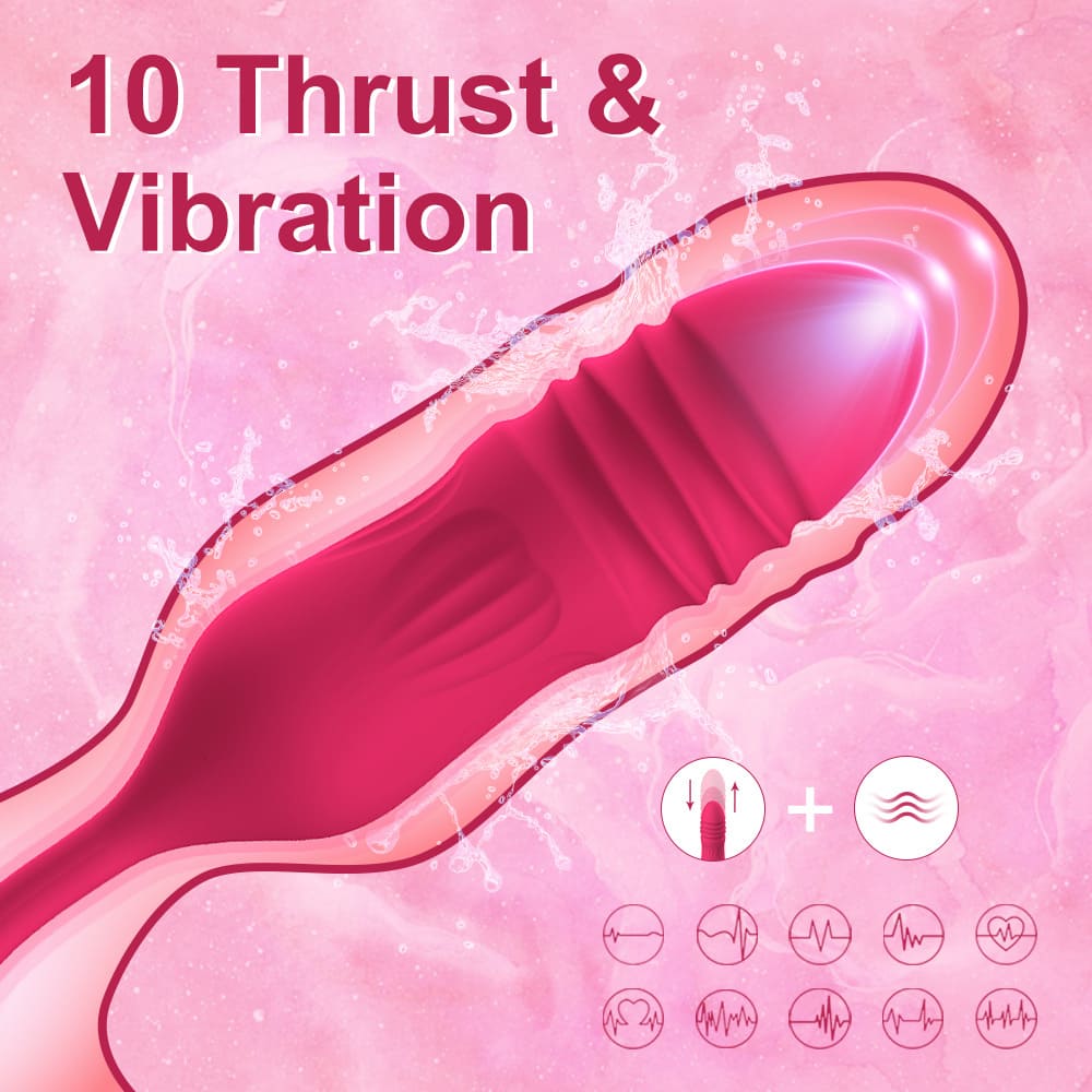 2-in-1 Rose Design Personal Massager – Features Dual-Ended Function and 10 Gentle Wave Modes
