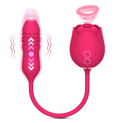 2-in-1 Rose Design Personal Massager – Features Dual-Ended Function and 10 Gentle Wave Modes