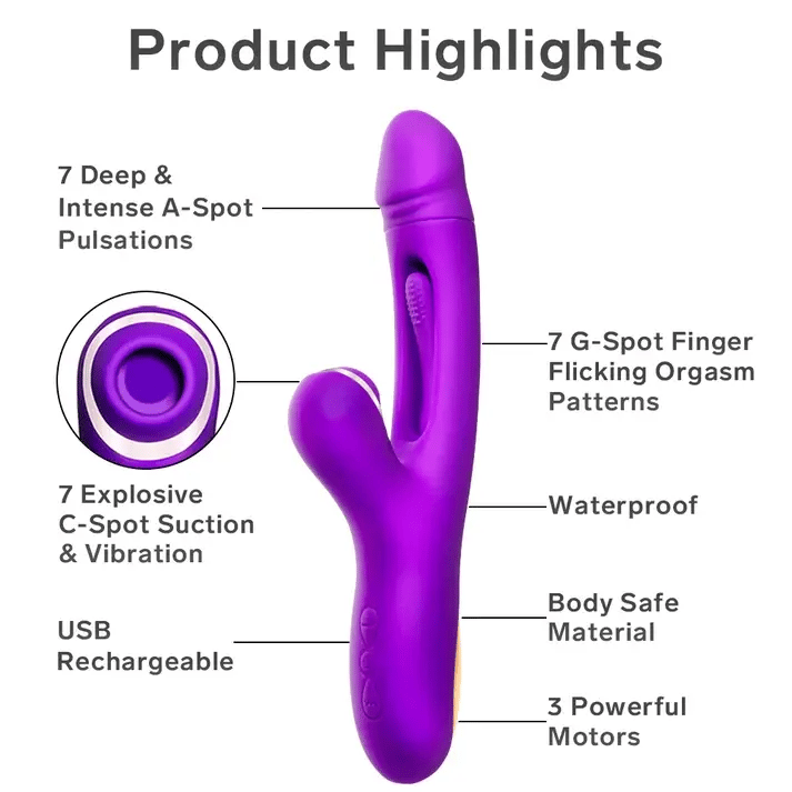 Elegant Dual-Stimulation Massager – Wave-like Motion & Gentle Suction for Complete Relaxation