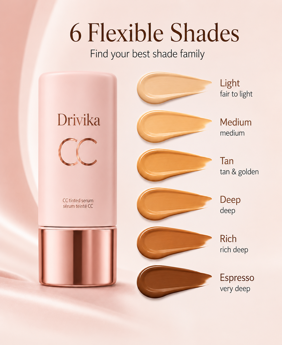 CC Tinted Serum ¨C Shade-Adaptive Coverage, 24H Hydration & Waterproof Wear