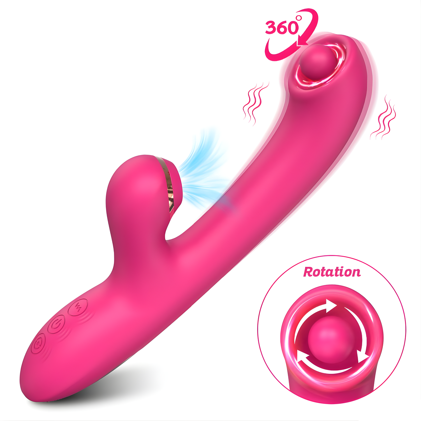 Rotating Pinpoint Internal & Air Pulse Dual-Action Vibe — Targeted, Tight Circles for Elevated Pleasure!