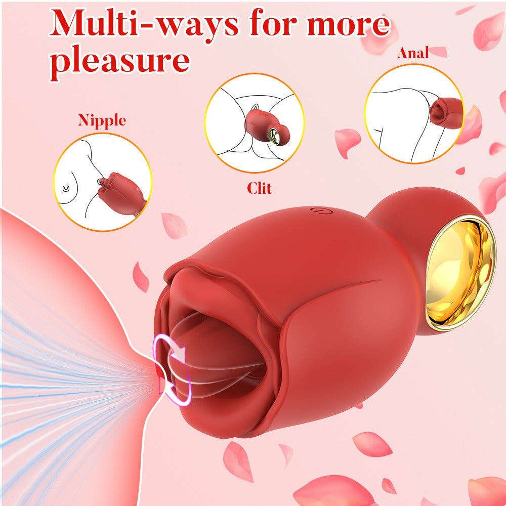 360° Rotating Rose-Style Personal Massager with Custom Modes