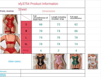 Women's Floral Lace Mesh Lingerie Set Teddy Babydoll Bodysuit with Garter Belts,Valentine's Day Gift,Minimalist Basic Nightgown Sleepwear