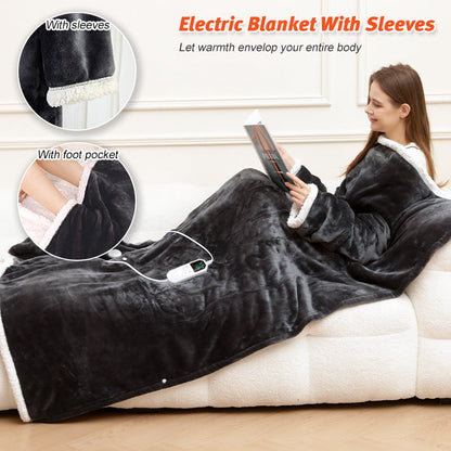 Wearable Heated Blanket Cape, Electric Heated Blanket Wrap for Cold Weather, Adjustable Warmth, Perfect for Home, Office & Winter